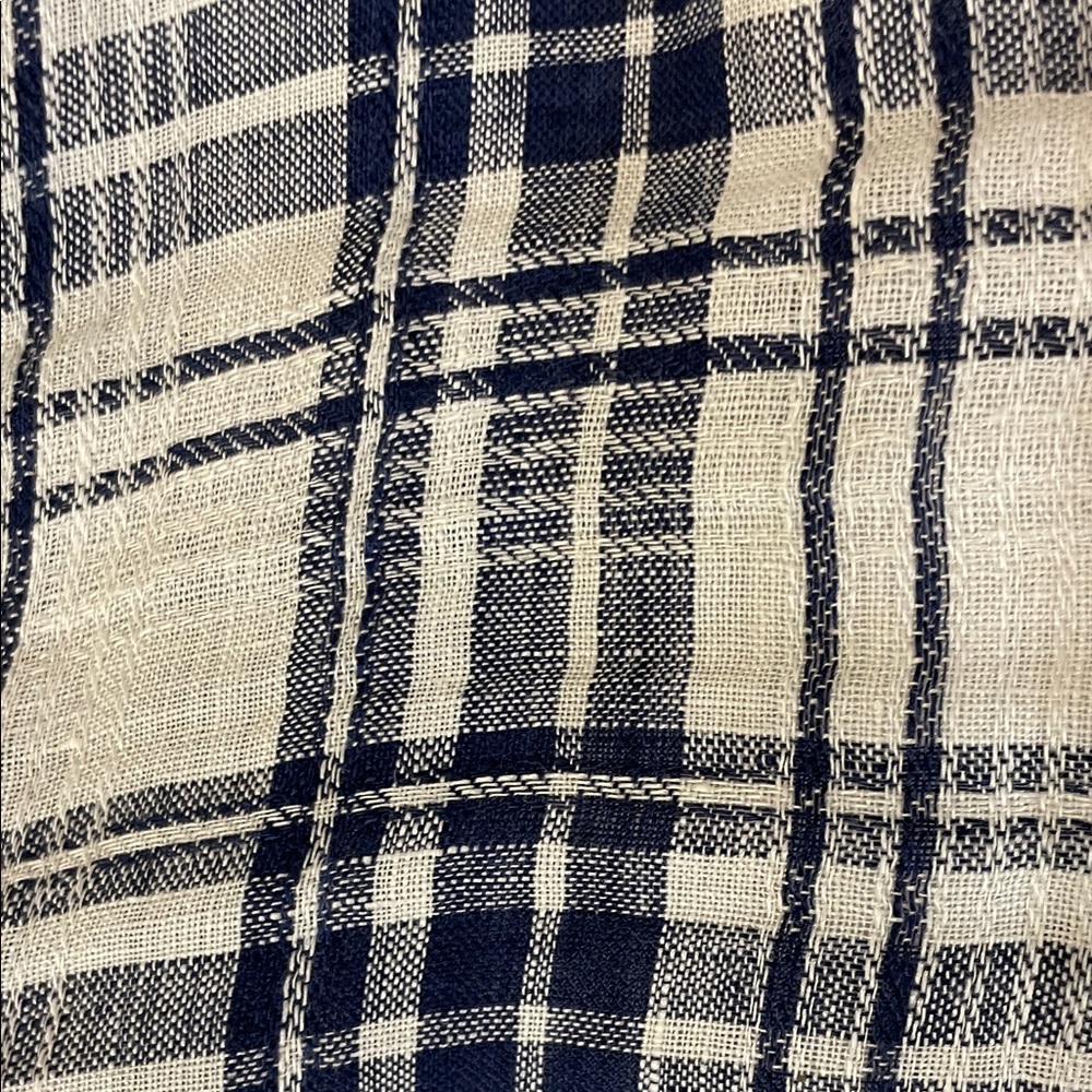 CP Shades Navy and White Plaid Wide-Leg Pants L - Picture 4 of 6